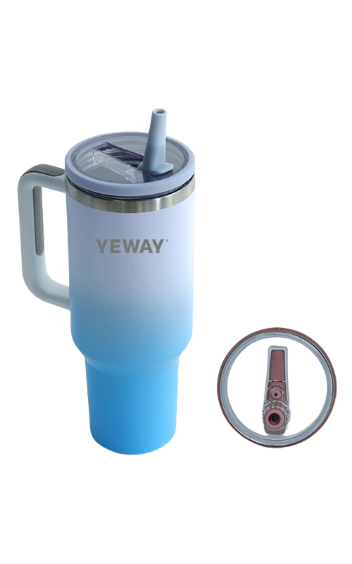 Double wall vacuum insulated 40oz tumbler with handle for factory direct wholesale supply